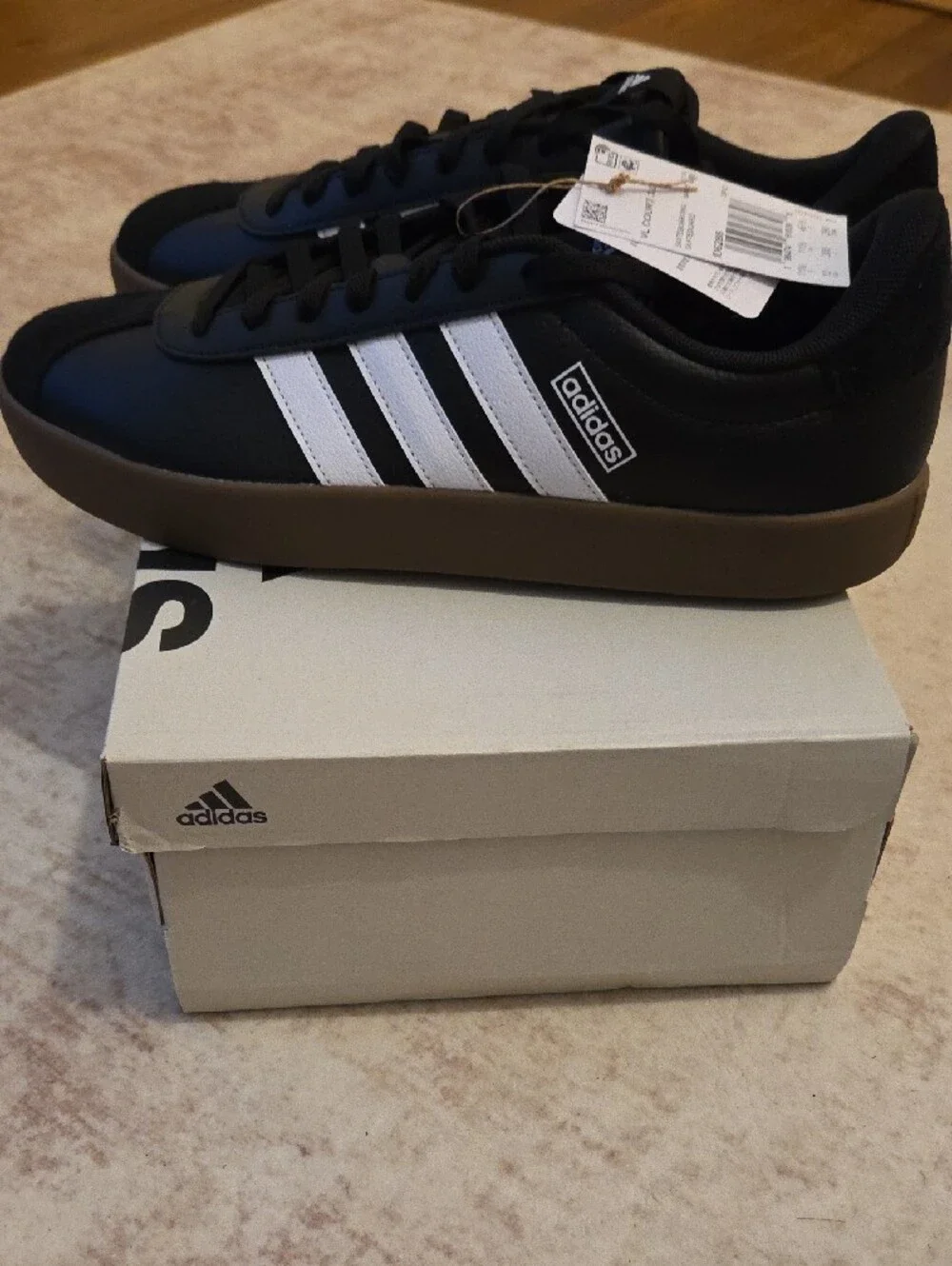 NWT. adidas Black and White VL Court 3.0 Skate Shoes